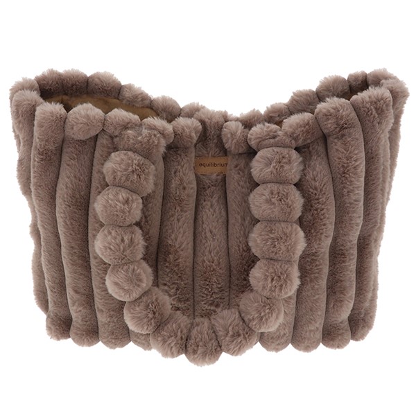 Faux Fur Striped Tote Mink