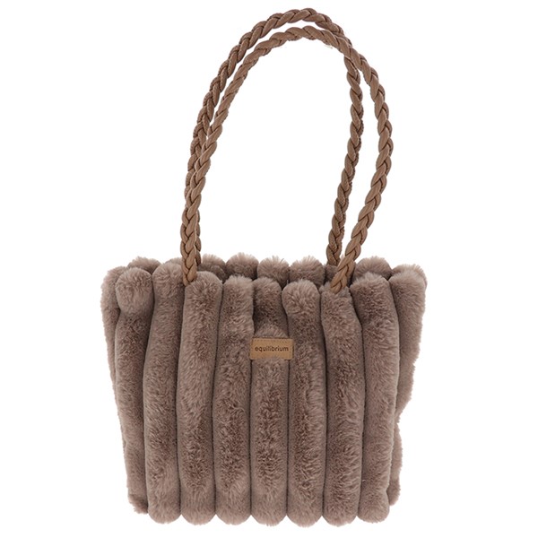 Faux Fur Striped Handbag Mink