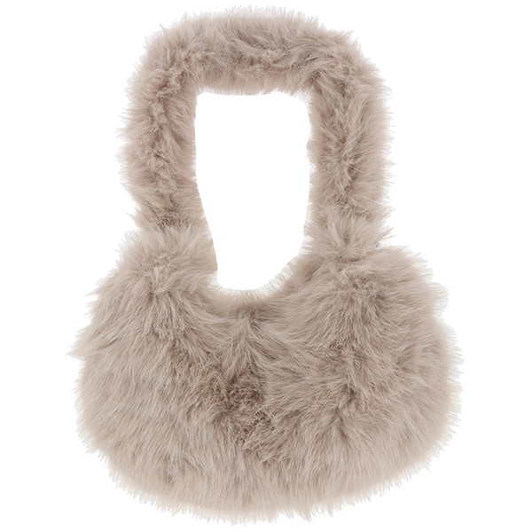 Faux Fur Banana Bag Pale Grey