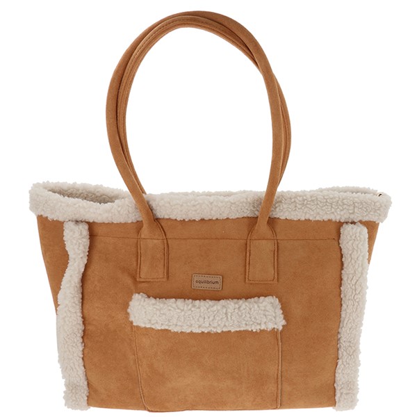 Faux Sheepskin Tote Pale Tan