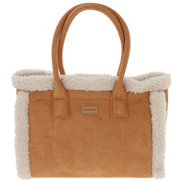 Faux Sheepskin Handbag Pale Tan