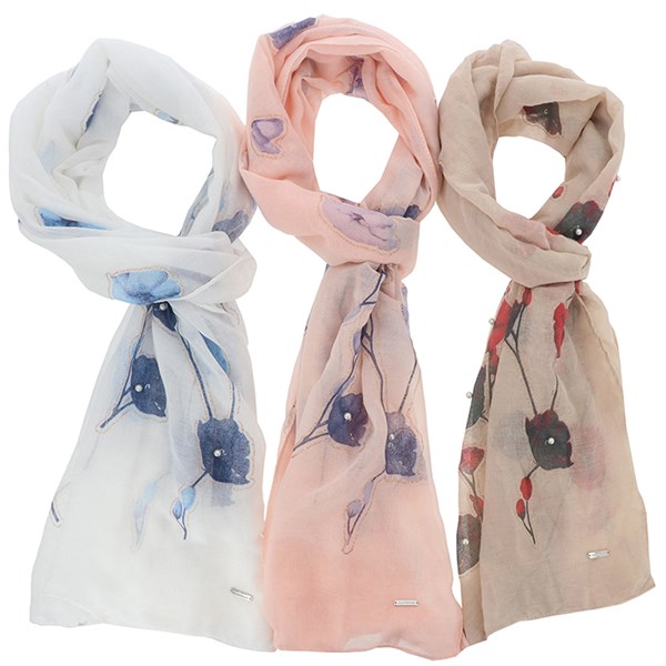 Flower Garden/Pearls Scarf