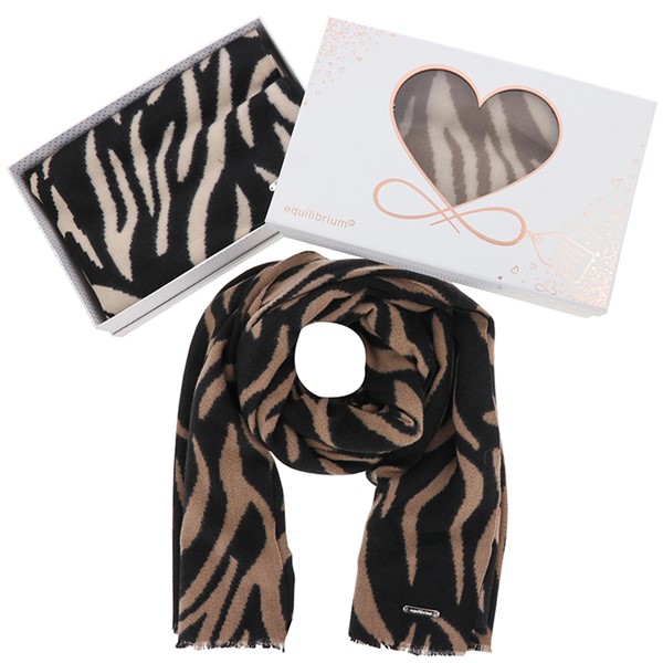 Zebra Look Cosy Boxed Scarf