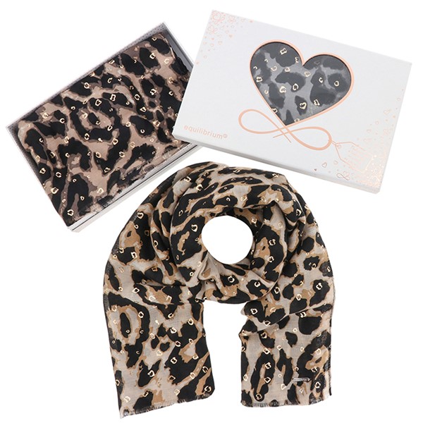 Animal Print Foiled Boxed Scarf
