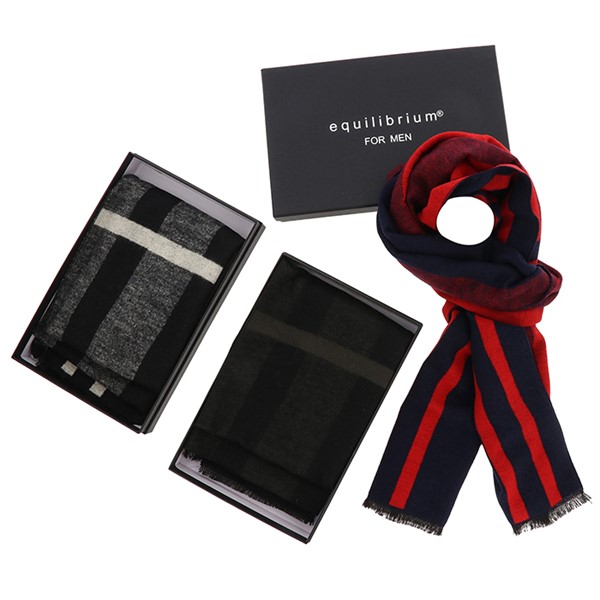 EQ For Men Wide Stripe Cashmere Feel Scarf