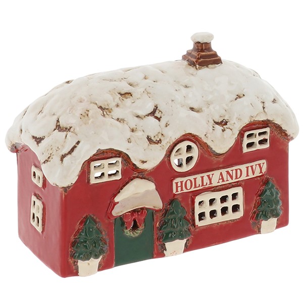Village Pottery Holly & Ivy Pub Xmas