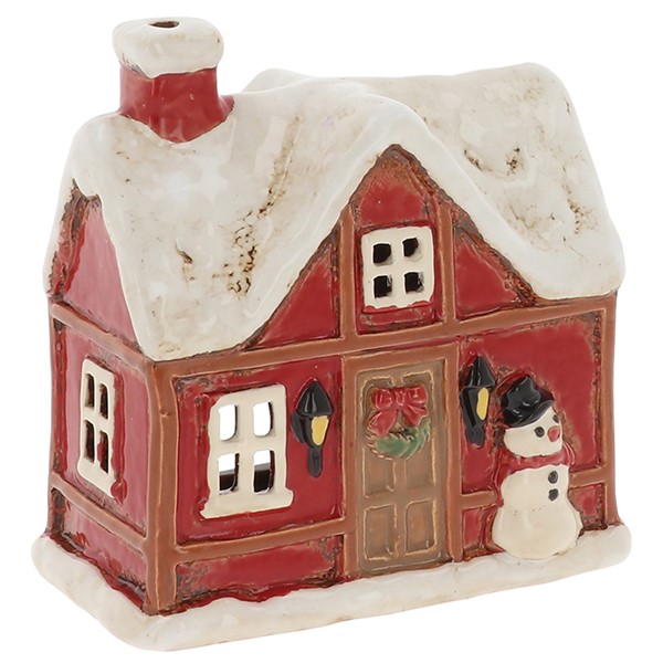 Village Pottery Tudor Snowman House Xmas