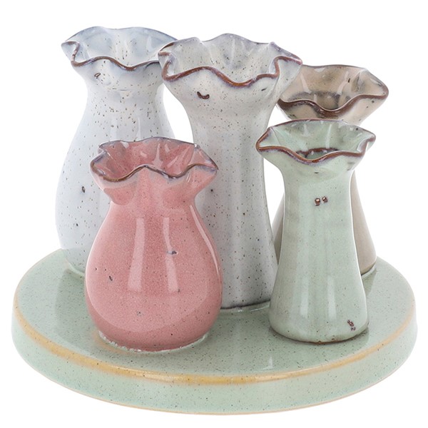 Petite Pottery 5 Stem Frilly Vase