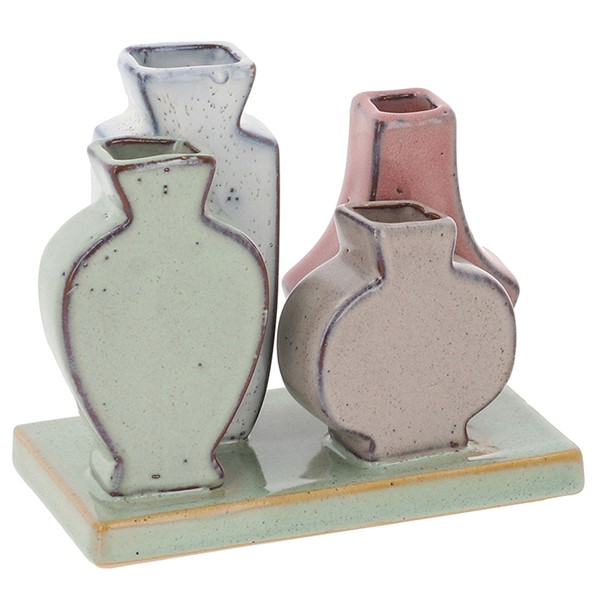 Petite Pottery 4 Stem Flat Vases