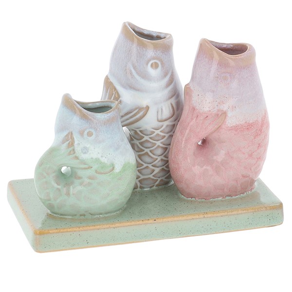 Petite Pottery 3 Stem Fish Vases