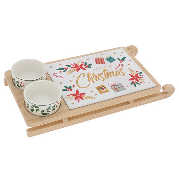 Xmas Cheer Sledge Cheese/Chutney Board