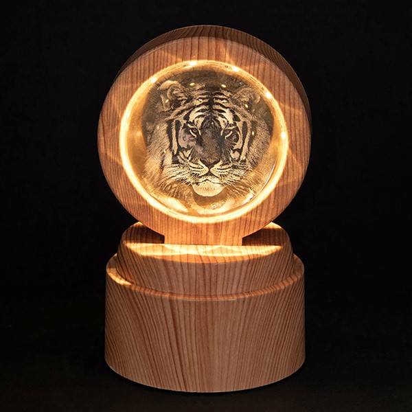 Laser Art LED Spinning Tiger