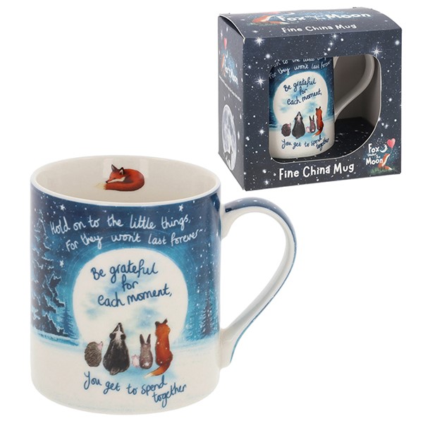 Fox Under The Moon Boxed Mug Grateful
