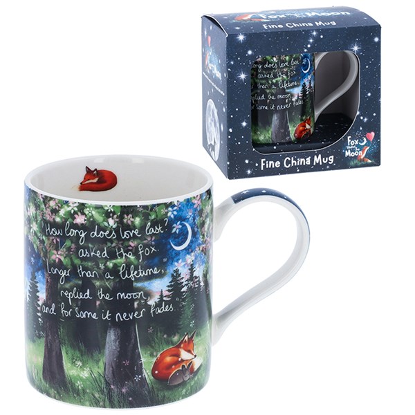 Fox Under The Moon Boxed Mug Love