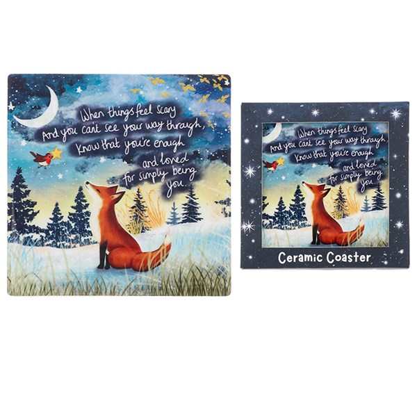 Fox Under The Moon Coaster Simply You