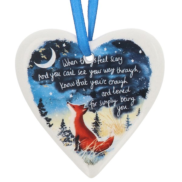 Fox Under The Moon Hanging Heart Enough