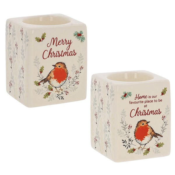 Winter Robin Xmas Tealight Holder