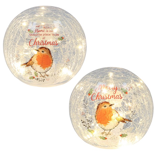 Winter Robin Xmas LED Ball