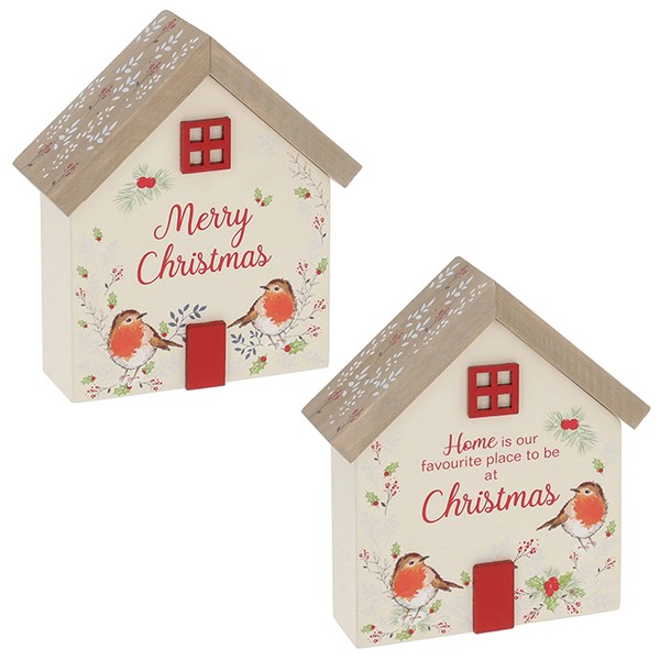 Winter Robin Xmas House Plaque