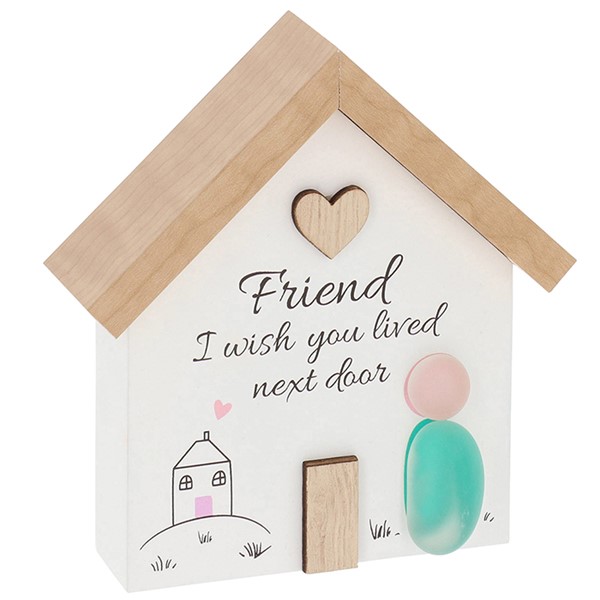 Pebble Glass House Plaque Friend