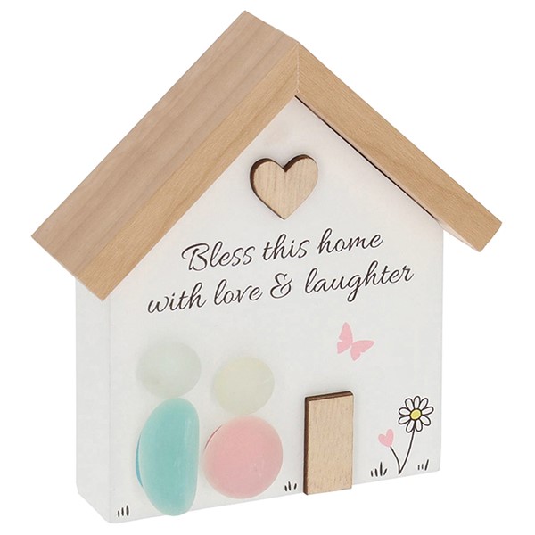 Pebble Glass House Plaque Home