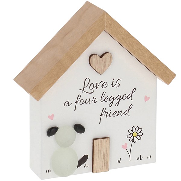 Pebble Glass House Plaque Dog