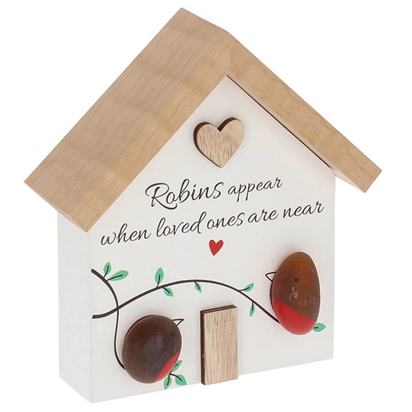 Pebble Glass House Plaque Robins