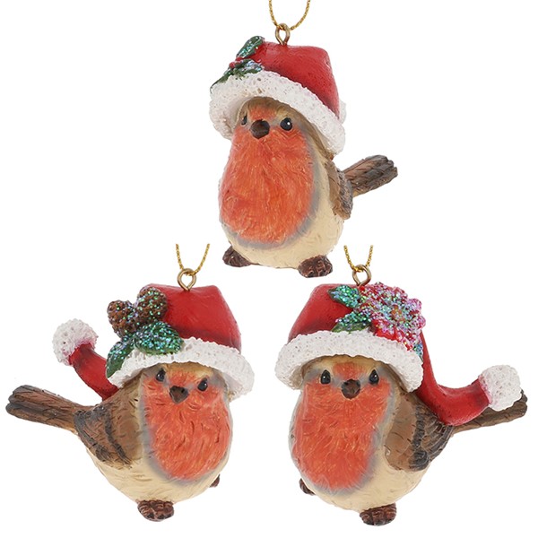 Santas Hat Robins Hanging