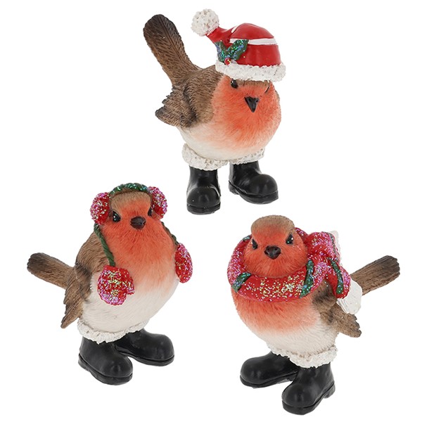 Xmas Robin in Boots Medium