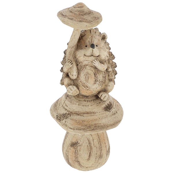 Woodgrain Pals Hedgehog On Mushroom