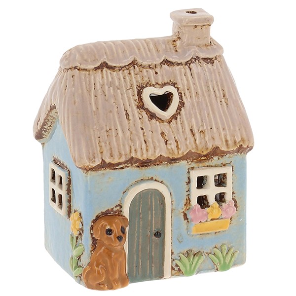 Village Pottery Blue Garden Thatch Tealight