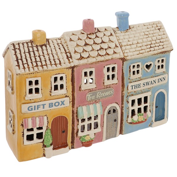 Village Pottery Row Of Shops Tealight