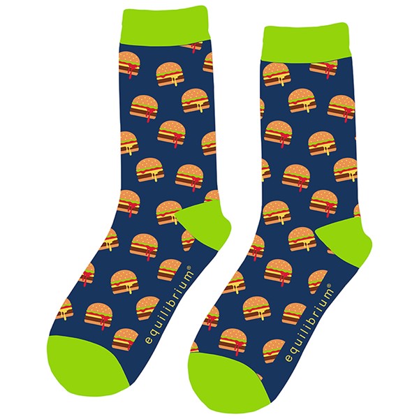 Men's Bamboo Socks Burger Blue