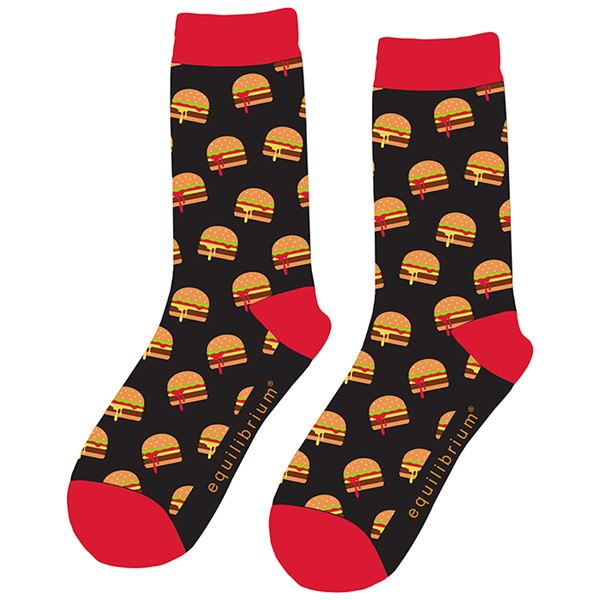 Men's Bamboo Socks Burger Black
