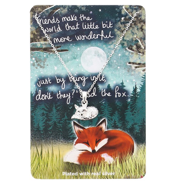 Fox Under The Moon Silver Plated Necklace Friends / World
