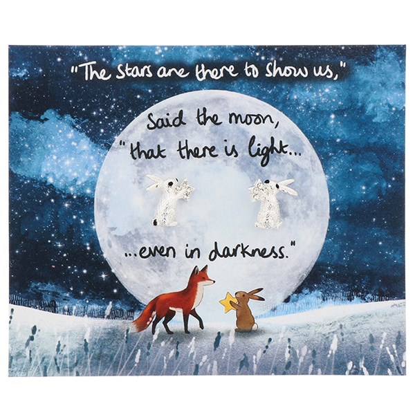 Fox Under The Moon Silver Plated Earrings Light / Dark