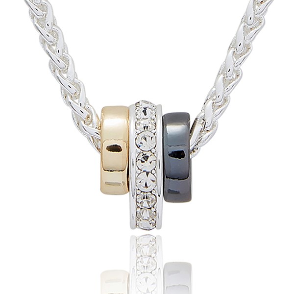 Mixed Metal Glam Rings Necklace