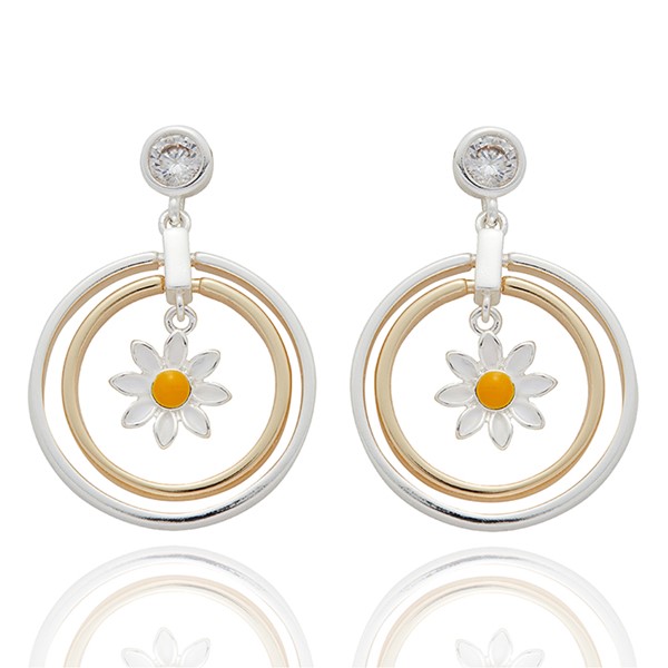 Daisy Chain Two Tone Rings Earrings