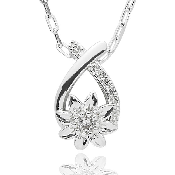 Daisy Chain Kiss Silver Plated Necklace