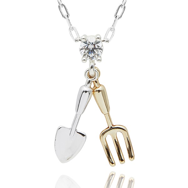 Secret Garden Tools Two Tone Necklace