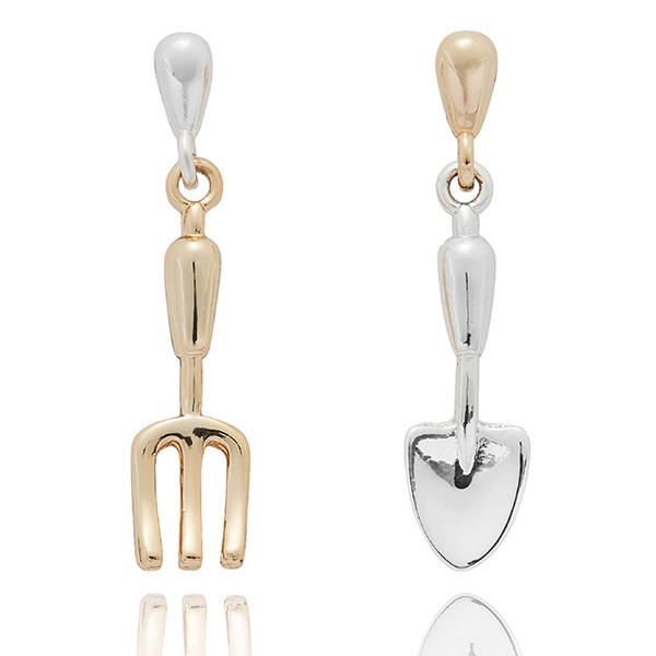 Secret Garden Tools Two Tone Earrings