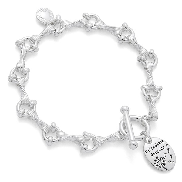 Dandelion Silver Plated Message Bracelet Friendship