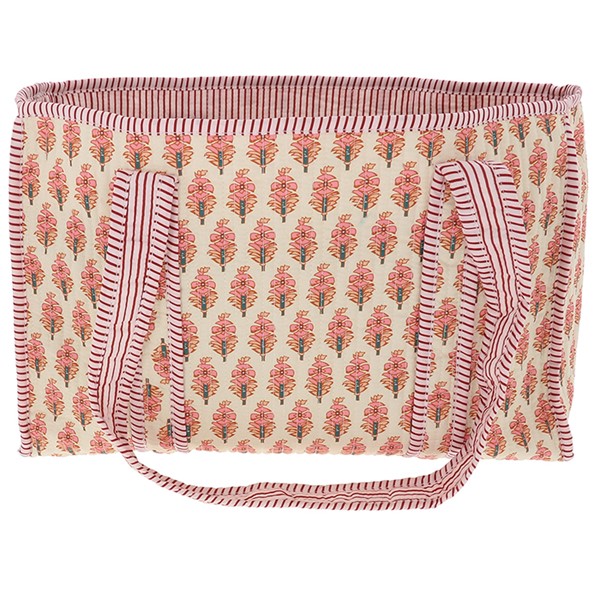 Reversible Tote Cream Pink Floral