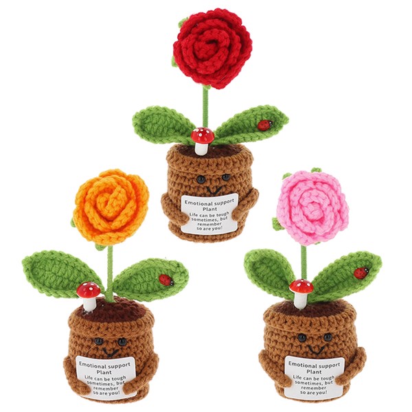 Crochet Smiley Pot Roses