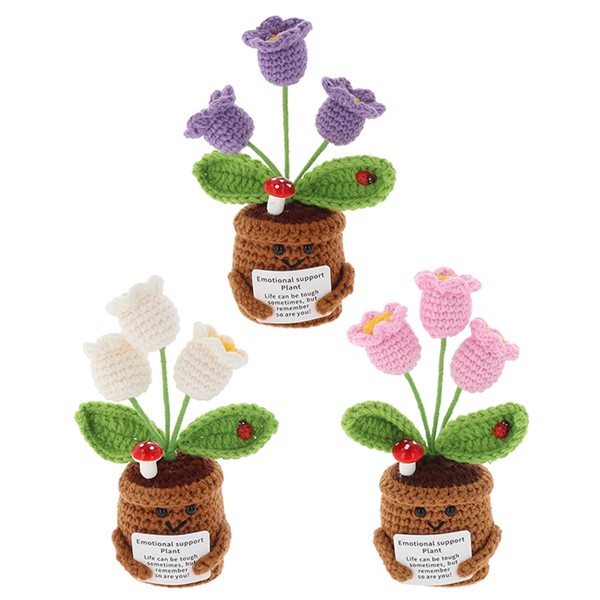 Crochet Smiley Pot Tulips