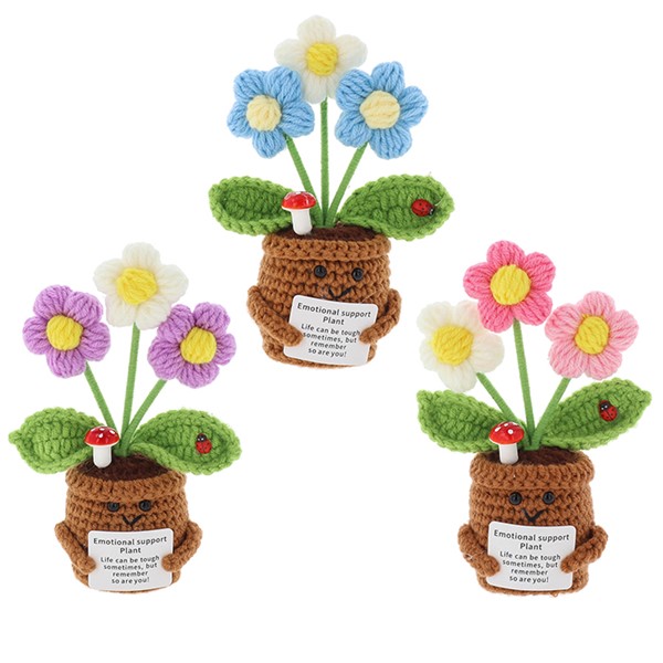 Crochet Smiley Pot Primulas