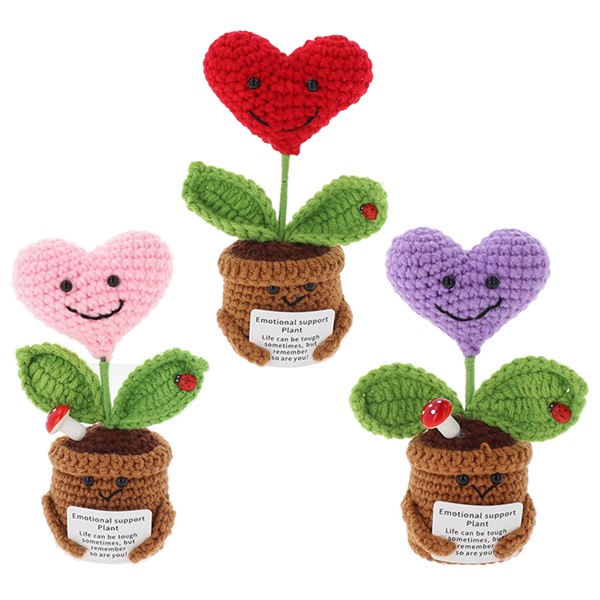 Crochet Smiley Pot Hearts