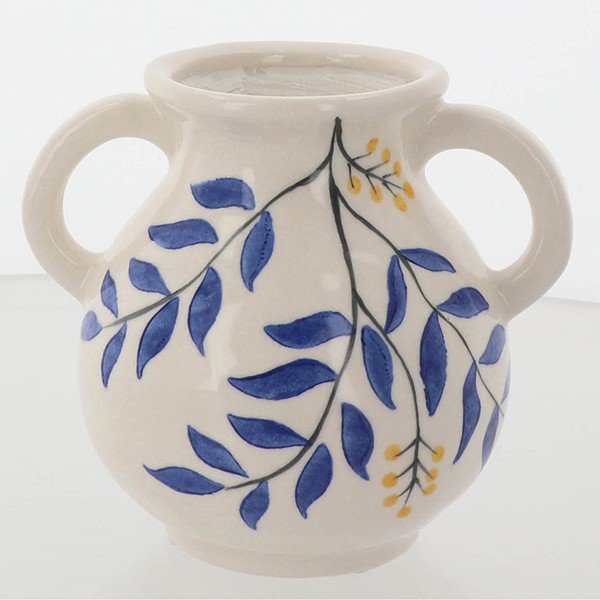 Hand Painted Blue Urn Vase