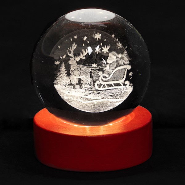 Xmas Laser Art Santa Sleigh