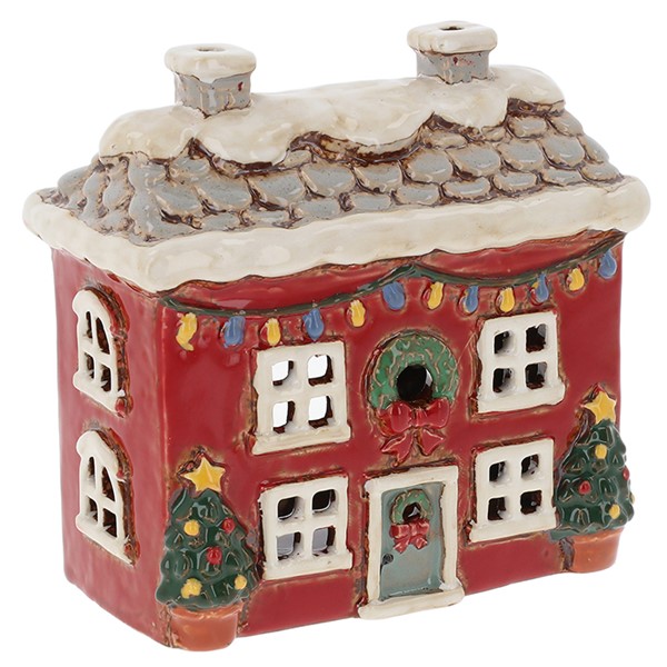 Village Pottery Xmas Double Fronted House